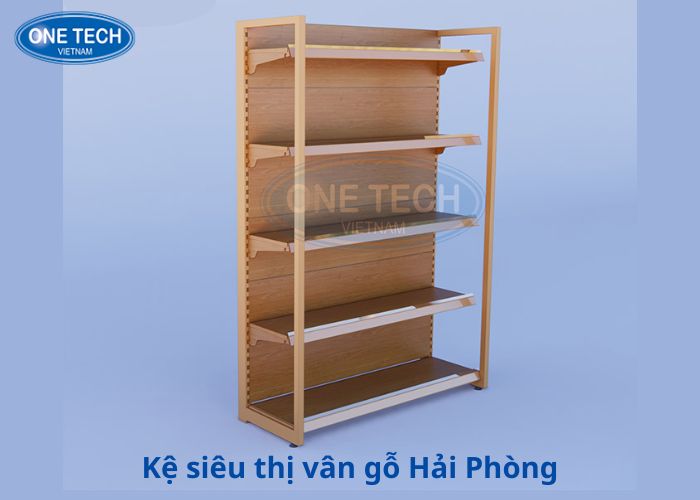 Kệ siêu thị vân gỗ Hải Phòng